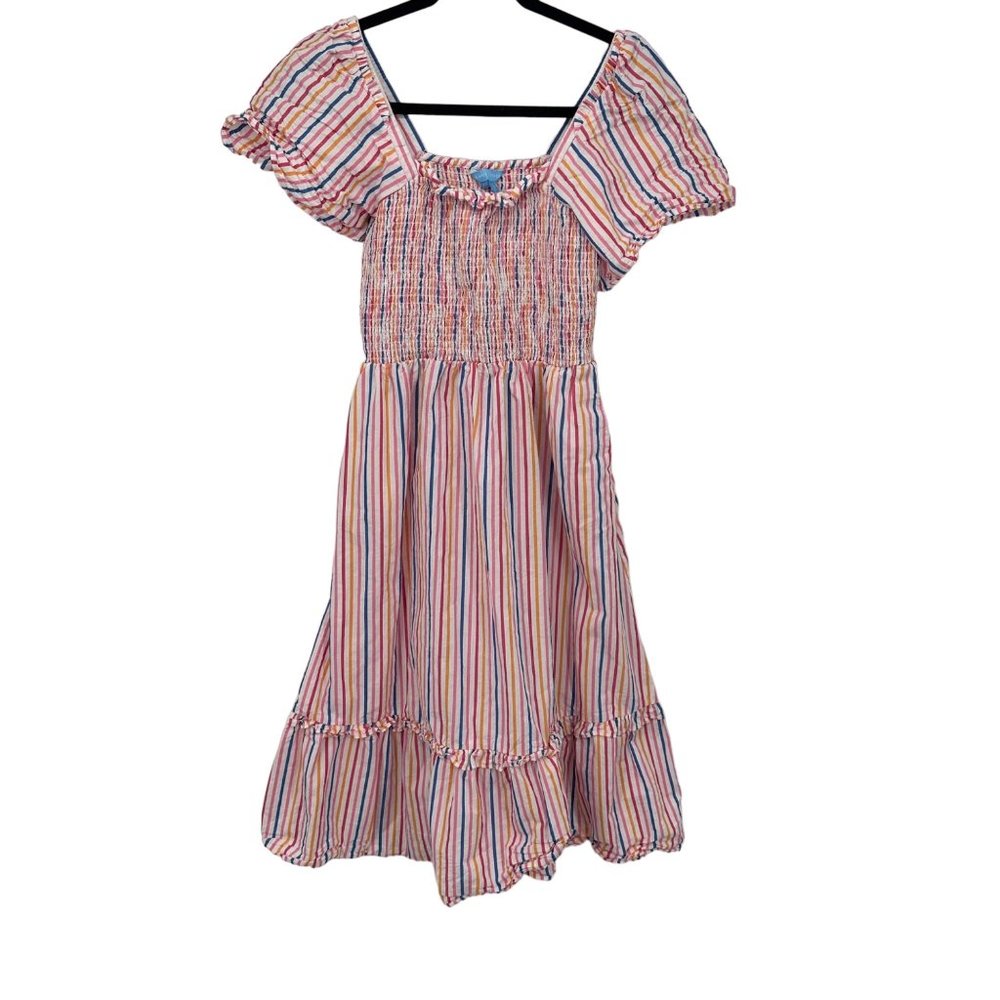 Draper James Striped Smocked Short Sleeve Stretch Dress‎ Size XS